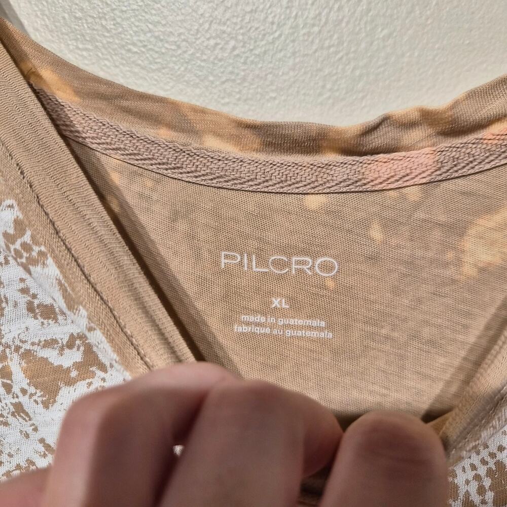 Anthropologie Pilcro Doiley Boyfriend Tee Lace Tan and White XL Short Sleeve - Picture 6 of 6